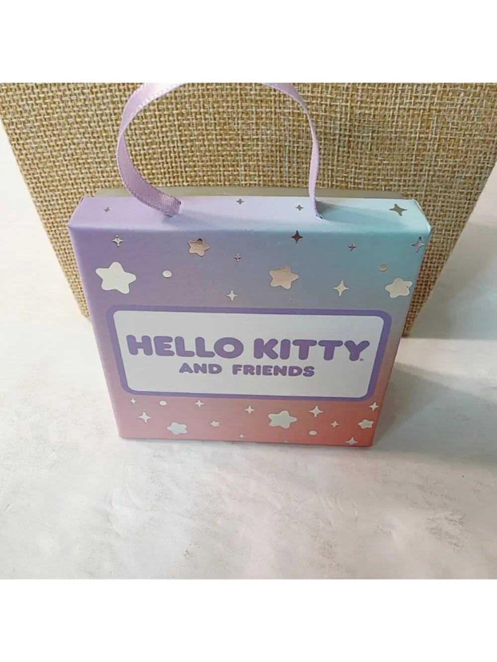 Hello Kitty Friends KUROMI Crystal Purple Enamel Charm Gold Plated Necklace
